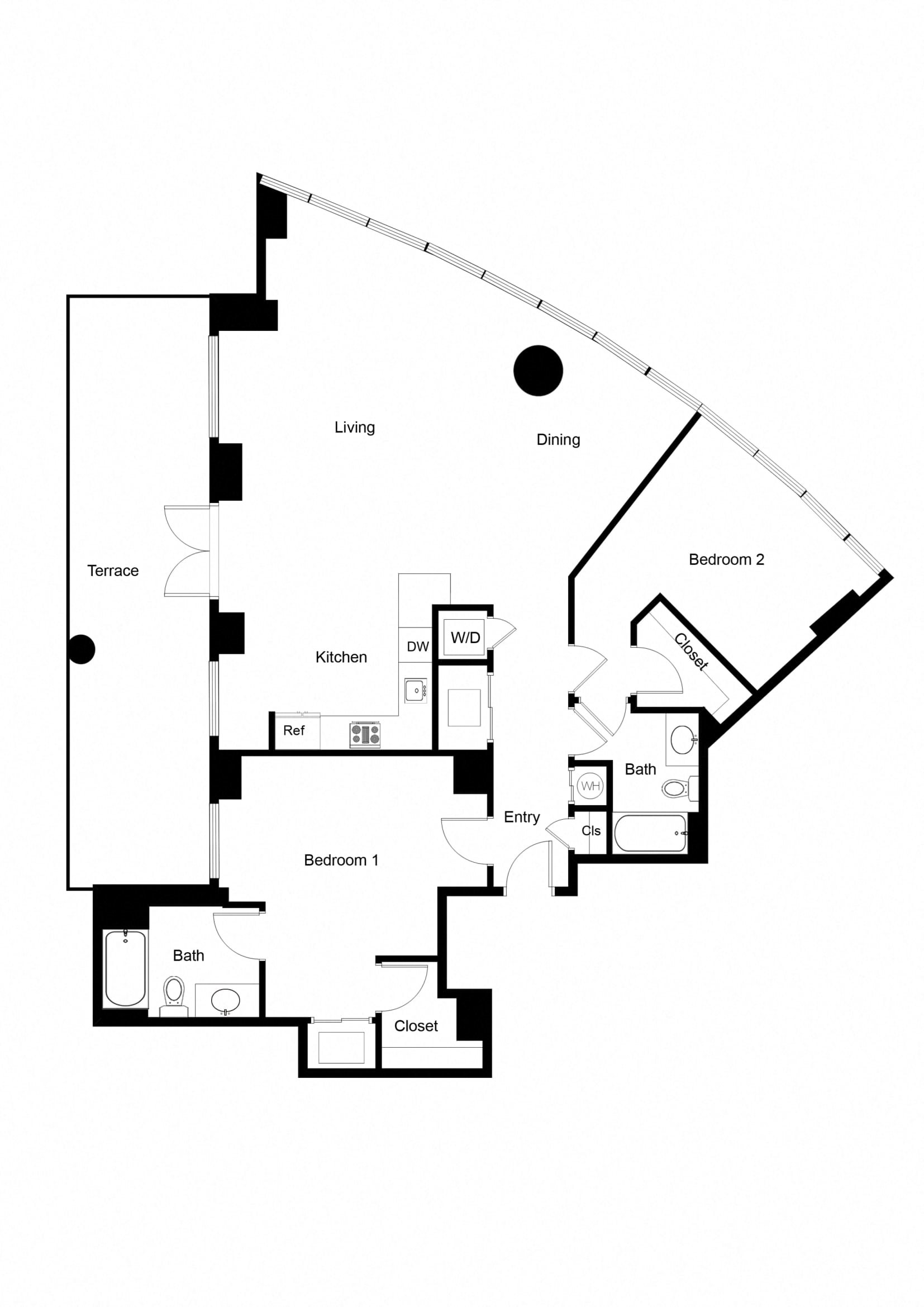 2x2 B12-1 Floor Plan 2x2 B12-1 Floor Plan
